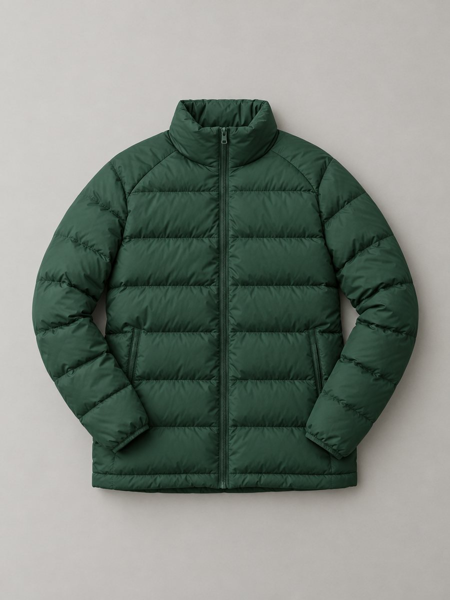 Quilted puffer jacket in forest green, Rose Sourcing