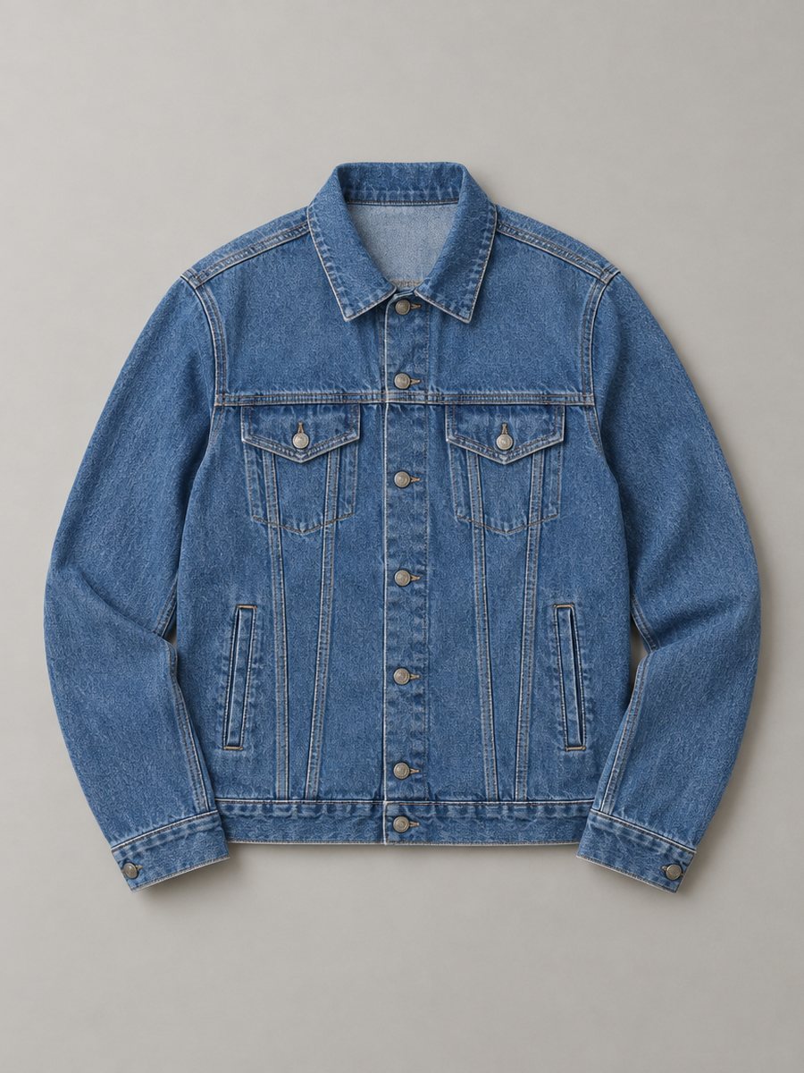 Mid-blue denim trucker jacket, Rose Sourcing